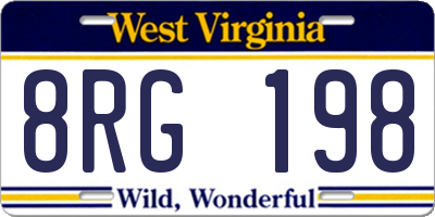 WV license plate 8RG198