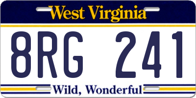 WV license plate 8RG241