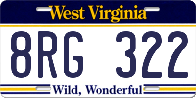 WV license plate 8RG322