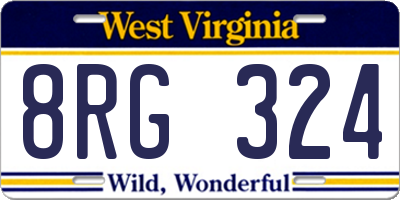WV license plate 8RG324