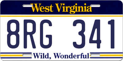 WV license plate 8RG341