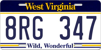 WV license plate 8RG347