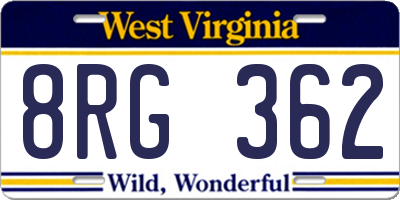 WV license plate 8RG362