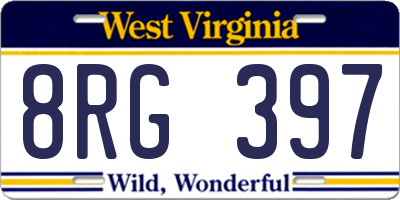 WV license plate 8RG397
