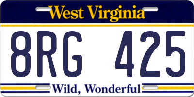 WV license plate 8RG425