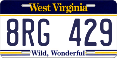 WV license plate 8RG429