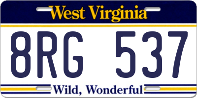 WV license plate 8RG537