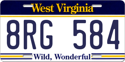 WV license plate 8RG584