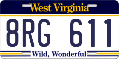 WV license plate 8RG611