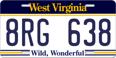 WV license plate 8RG638