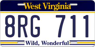 WV license plate 8RG711