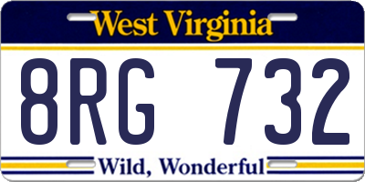 WV license plate 8RG732