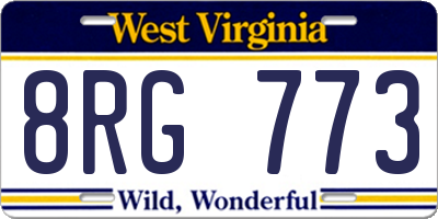 WV license plate 8RG773