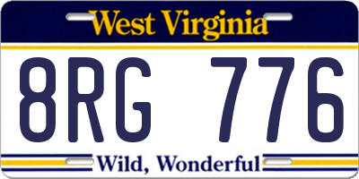 WV license plate 8RG776
