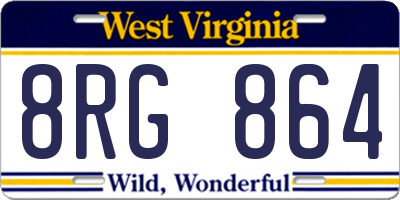 WV license plate 8RG864