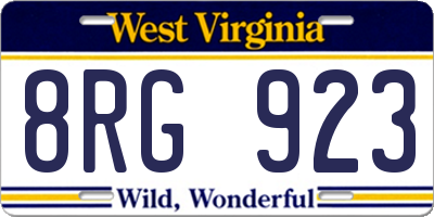 WV license plate 8RG923