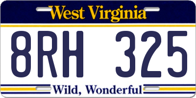 WV license plate 8RH325