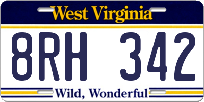 WV license plate 8RH342