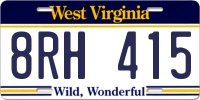 WV license plate 8RH415