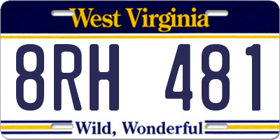 WV license plate 8RH481