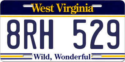 WV license plate 8RH529