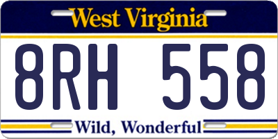 WV license plate 8RH558