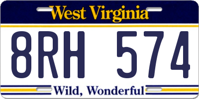 WV license plate 8RH574