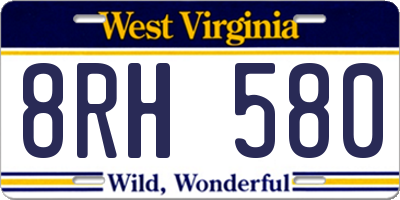 WV license plate 8RH580