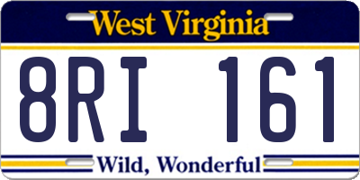 WV license plate 8RI161