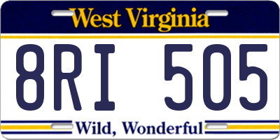 WV license plate 8RI505
