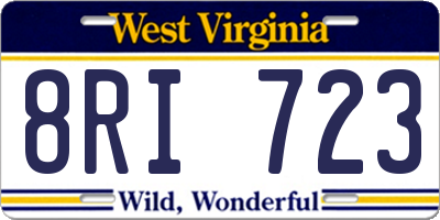 WV license plate 8RI723