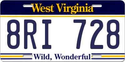WV license plate 8RI728