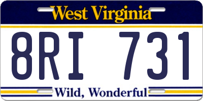 WV license plate 8RI731