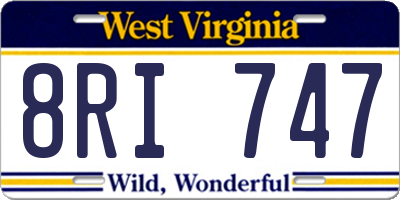 WV license plate 8RI747