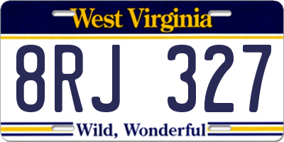 WV license plate 8RJ327