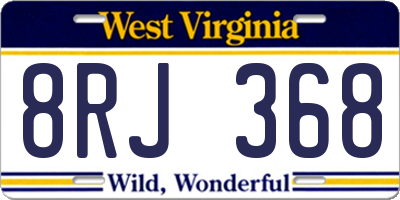 WV license plate 8RJ368