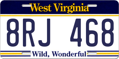 WV license plate 8RJ468
