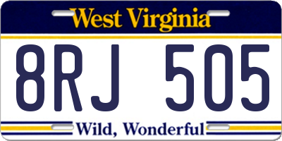 WV license plate 8RJ505