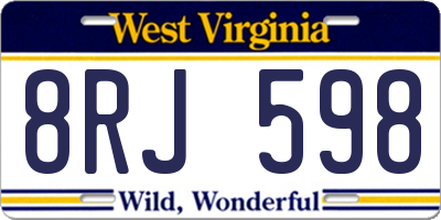 WV license plate 8RJ598