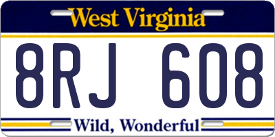WV license plate 8RJ608