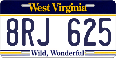 WV license plate 8RJ625