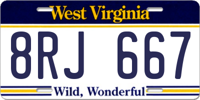 WV license plate 8RJ667