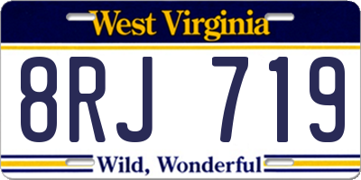 WV license plate 8RJ719