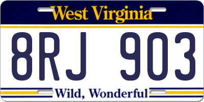 WV license plate 8RJ903