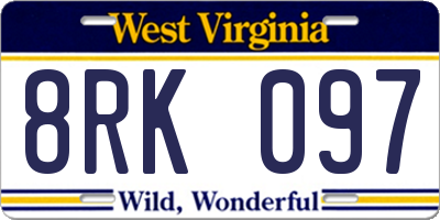 WV license plate 8RK097