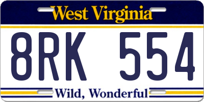 WV license plate 8RK554