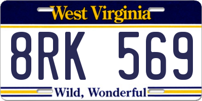 WV license plate 8RK569