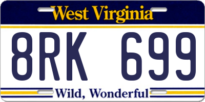 WV license plate 8RK699