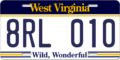 WV license plate 8RL010