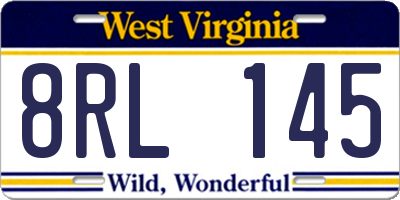 WV license plate 8RL145